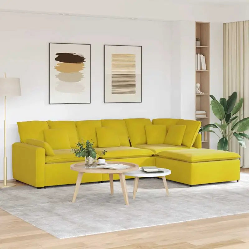 Modulaire bank met elegante design en verstelbare totale afmetingen - Geel - Bankelementen