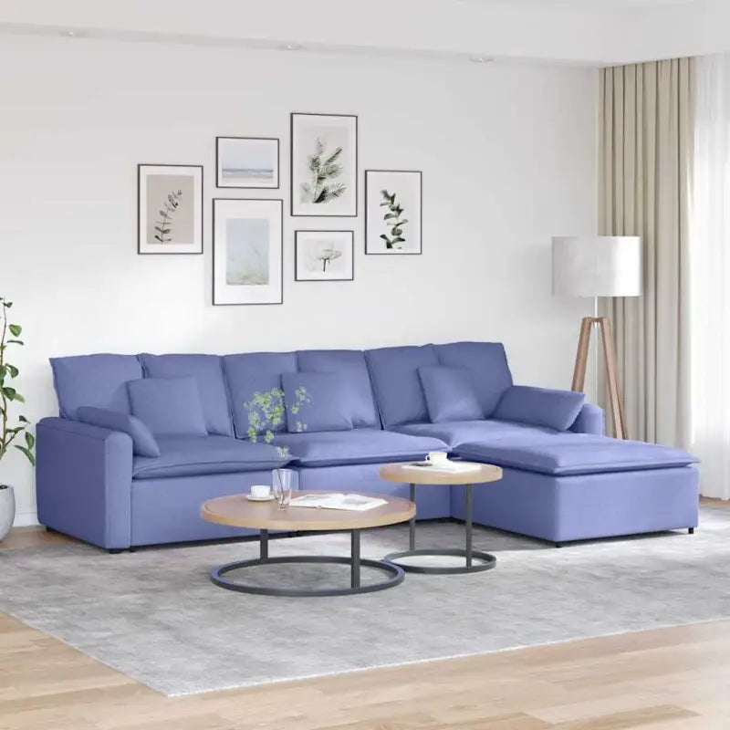 Modulaire bank met elegante ontwerpen en perfecte afmetingen voor jouw leefruimte - Jeansblauw - Bankelementen