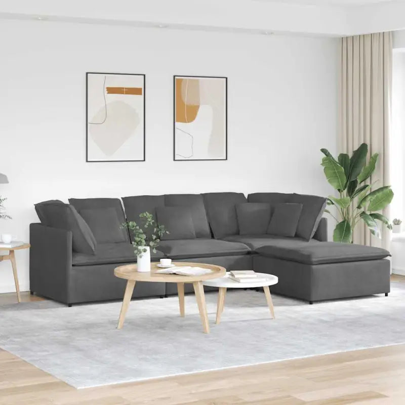 Modulaire bank met elegante vormgeving en perfecte afmetingen voor jouw woonkamer - Donkergrijs - Banken