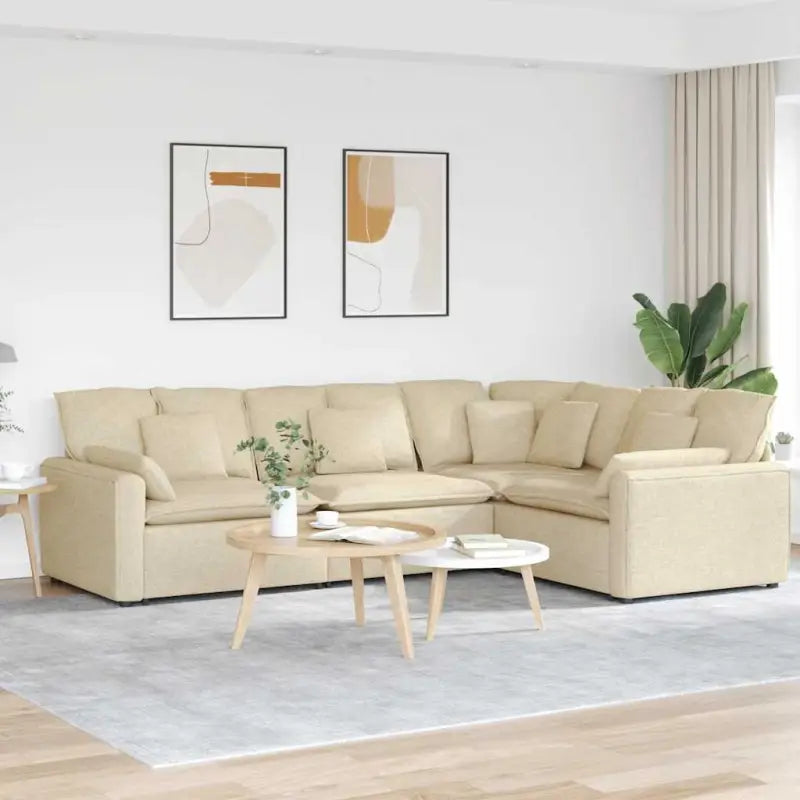 Modulaire bank met elegante vormgeving en perfecte afmetingen voor jouw leefruimte - Crème - Bankelementen