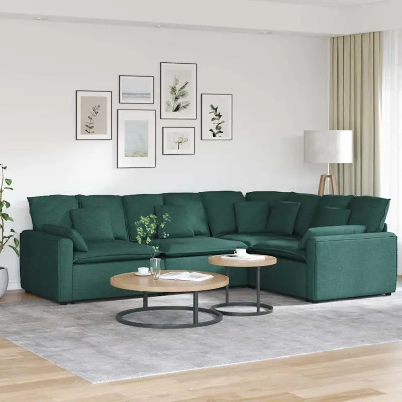 Modulaire bank met elegante vormgeving en perfecte afmetingen voor jouw leefruimte - Donkergroen - Bankelementen