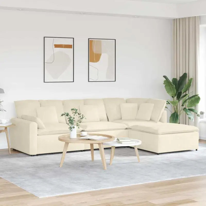 Modulaire bank met elegante vormgeving en perfecte afmetingen zitting - Crème - Bankelementen