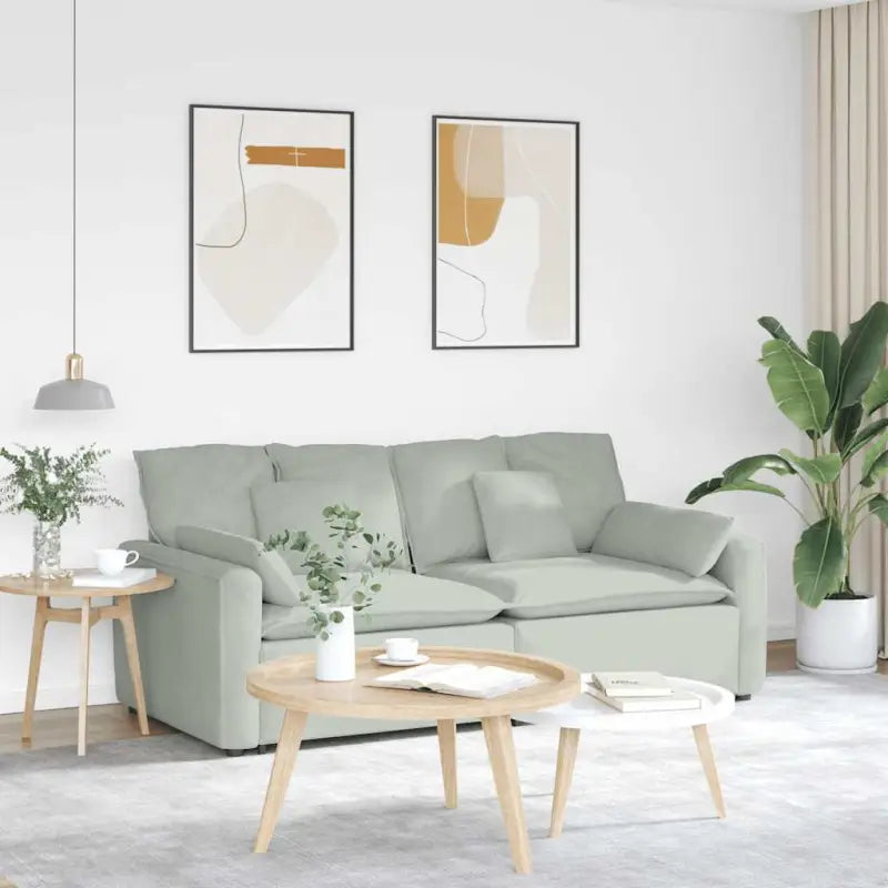 Modulaire bank met groot kussen en perfecte totale afmetingen - Lichtgrijs - Bankelementen