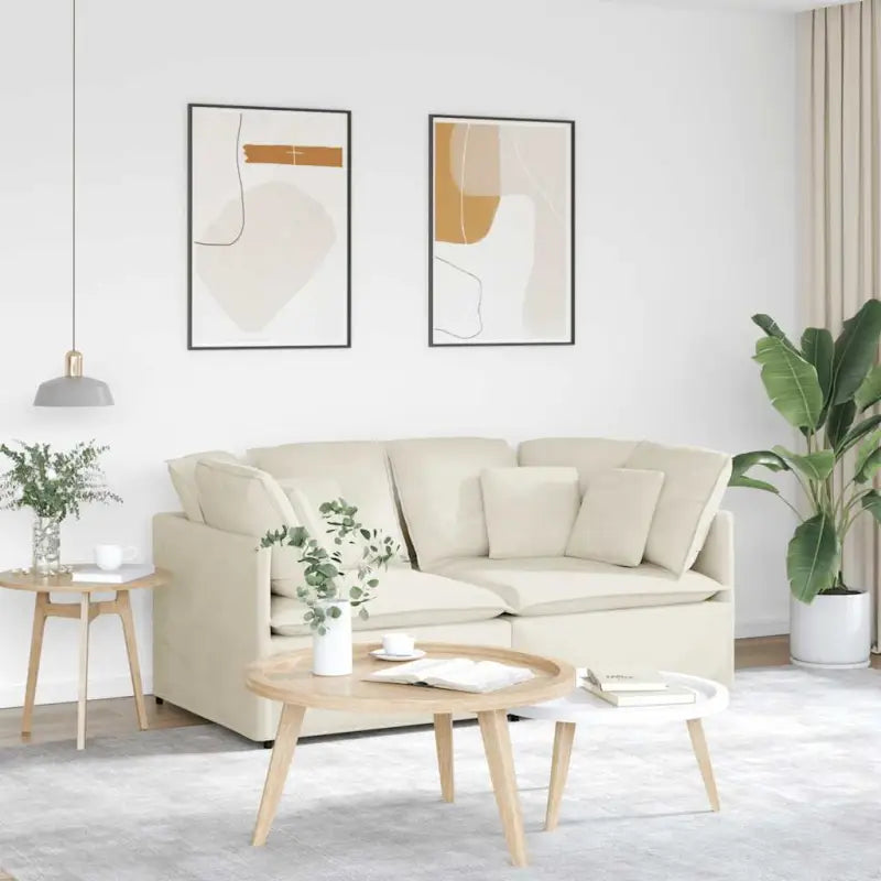 Modulaire bank met groot kussen voor dagelijks gebruik en elegant design - Crème - Banken