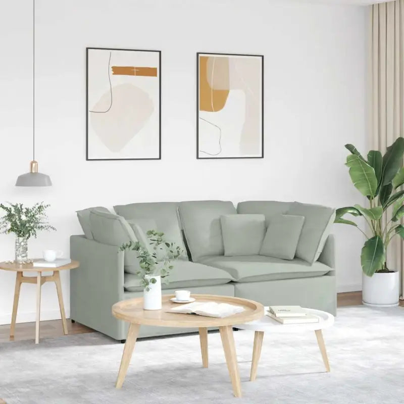 Modulaire bank met groot kussen voor dagelijks gebruik en elegant design - Lichtgrijs - Banken