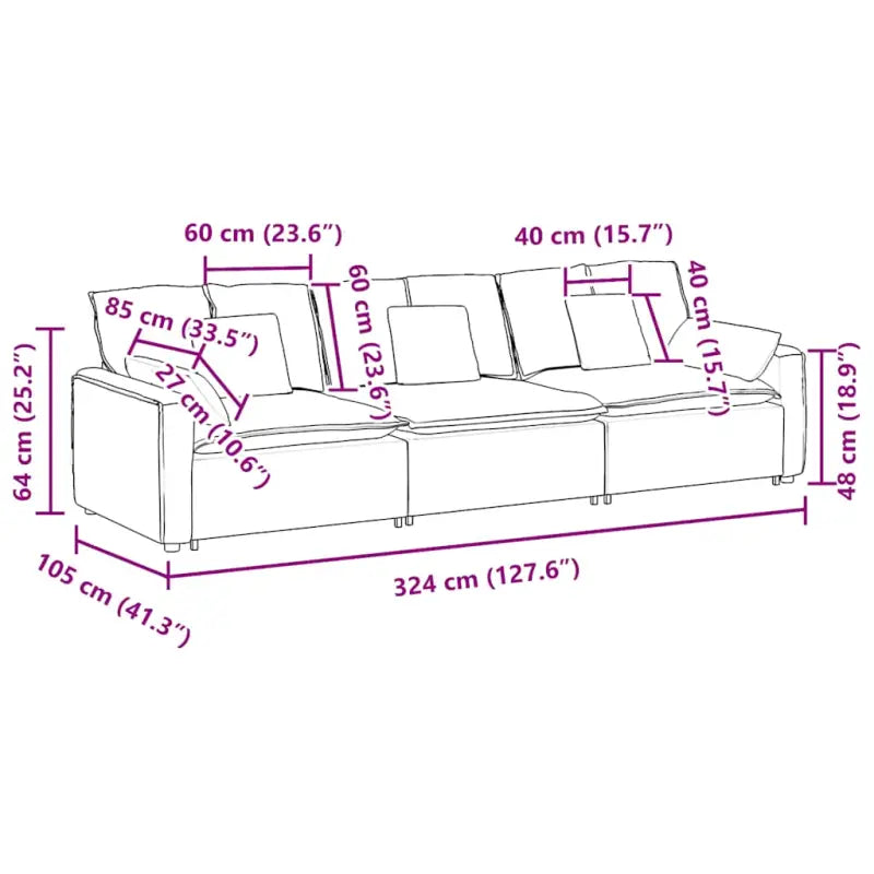 Modulaire bank met totale afmetingen voor dagelijks gebruik en elegant design - Bankelementen