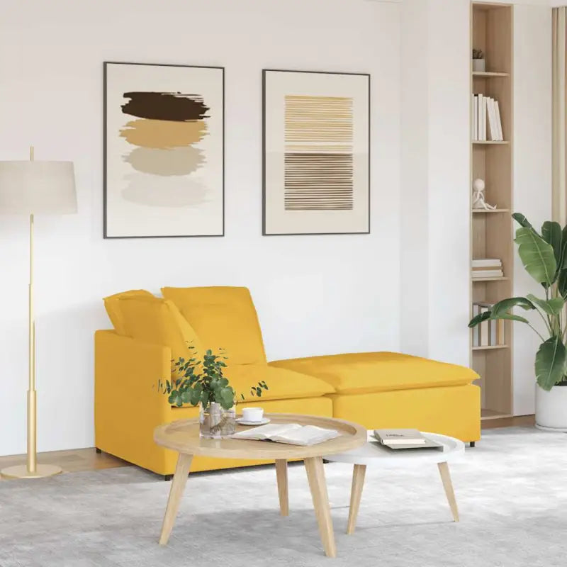 Modulaire bank met totale afmetingen voor dagelijks gebruik en elegant design - Lichtgeel - Bankelementen