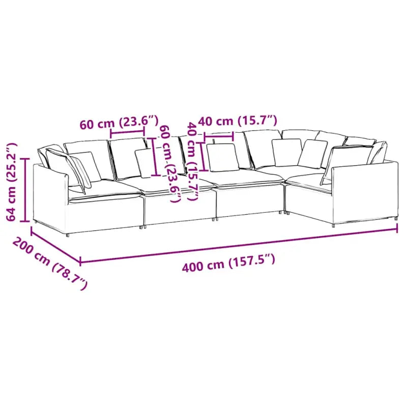 Modulaire bank voor dagelijks gebruik met elegante looks en perfecte totale afmetingen - Blauw - Banken