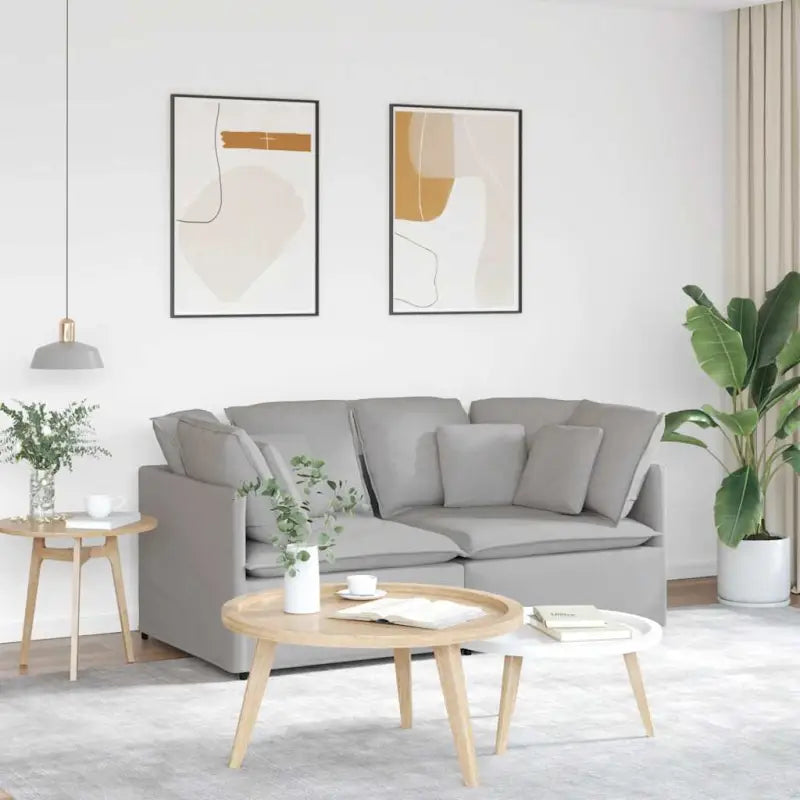 Modulaire bank voor dagelijks gebruik met groot kussen en elegant design - Wolkengrijs - Banken