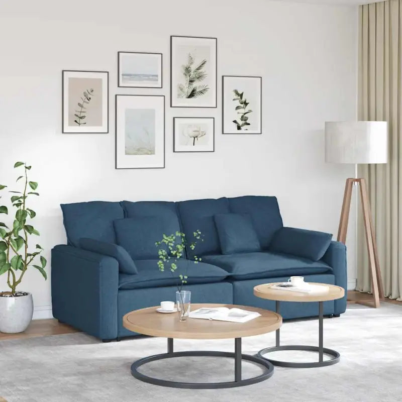 Modulaire bank voor dagelijks gebruik met perfecte totale afmetingen - Blauw - Bankelementen