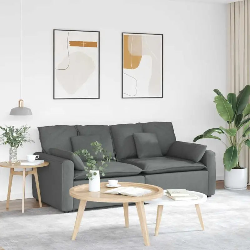 Modulaire bank voor dagelijks gebruik met perfecte totale afmetingen - Donkergrijs - Bankelementen