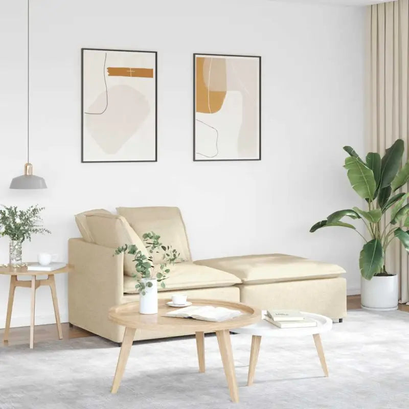 Modulaire bank voor dagelijks gebruik met totale afmetingen en elegant design - Crème - Bankelementen