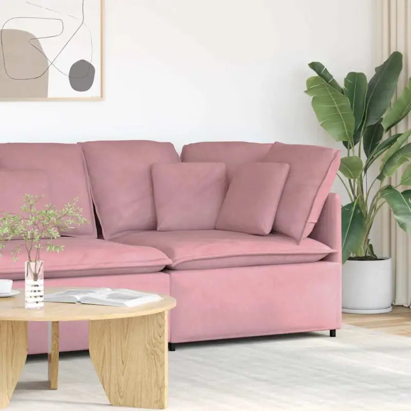 Modulaire bankelementen voor dagelijks gebruik en elegant comfort - Roze / Hoekbank - Bankelementen