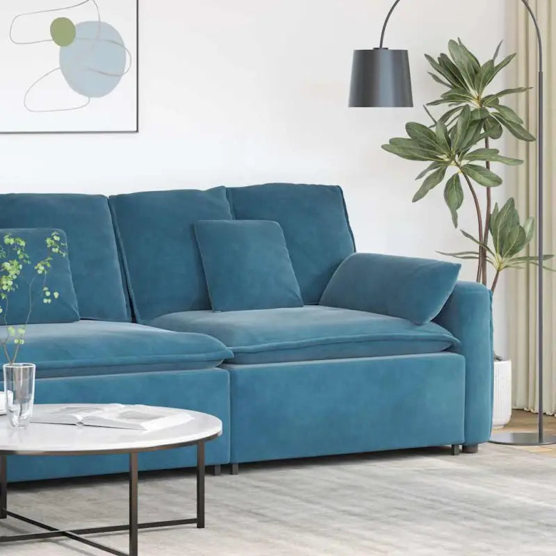Modulaire bankelementen voor dagelijks gebruik en elegant comfort - Blauw / end sofa - Bankelementen