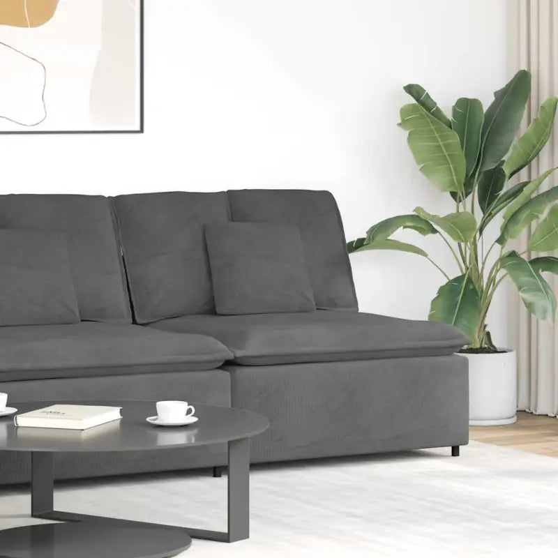 Modulaire bankelementen voor dagelijks gebruik en elegante zithoeken - Donkergrijs / centre sofa - Bankelementen