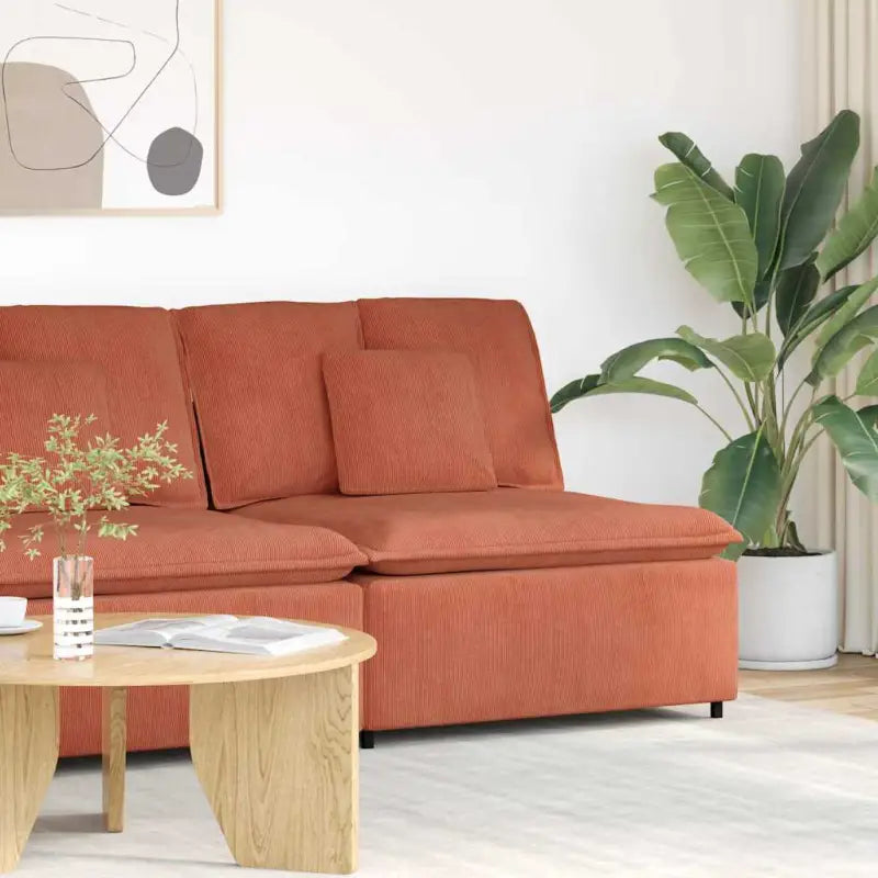 Modulaire bankelementen voor dagelijks gebruik en elegante zithoeken - Roodoranje / centre sofa - Bankelementen