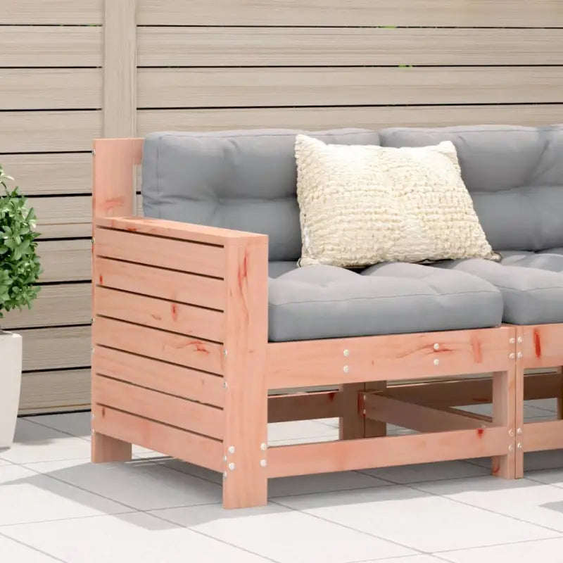Modulaire houten tuinbank met kussen voor terras en tuinfeesten - Onbehandeld / Grijs / 1 / Hoekbank - Modulaire