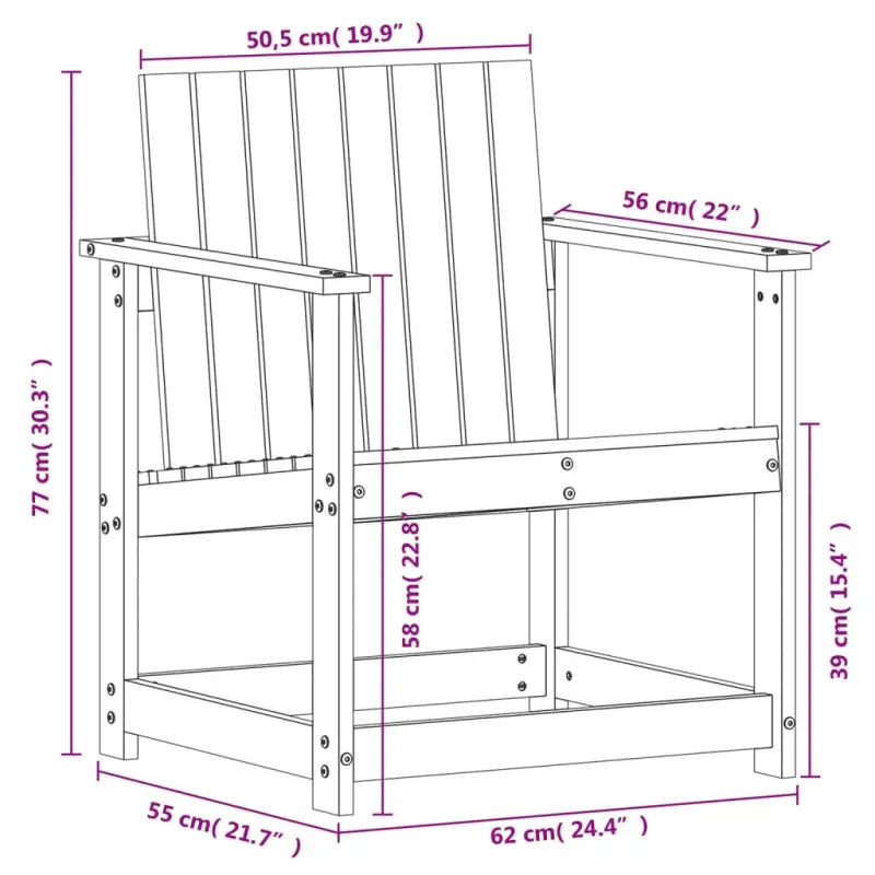 Modulaire houten tuinstoel van massief grenenhout voor je tuin of terras - Modulaire tuinbanken