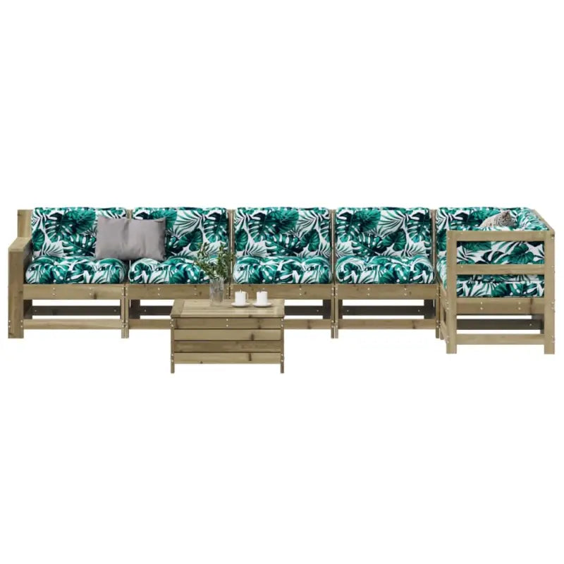 Modulaire loungeset van geïmpregneerd grenenhout voor buitengebruik - Tuinsets