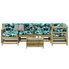 Modulaire loungeset van geïmpregneerd grenenhout voor tuin en terras - Naturel geïmpregneerd - Tuinsets
