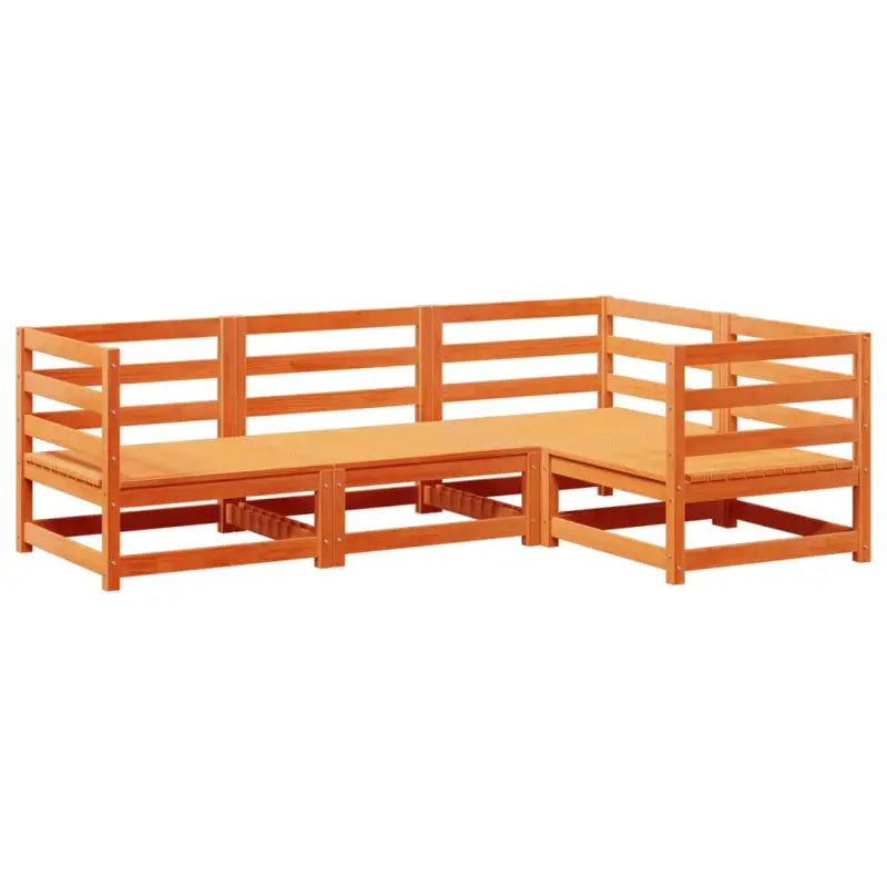 Modulaire loungeset van massief grenenhout met hoogte rugleuning - Tuinsets