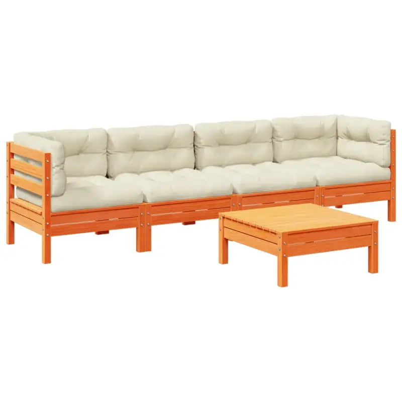 Modulaire loungeset van massief grenenhout voor een comfortabele zitervaring - Tuinsets