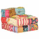 Modulaire poef met patchwork ontwerp voor exotische interieurstijl - Patchwork / 1 / Armstoel met rugleuning