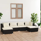 Modulaire poly rattan tuinset met comfortabele zitkussens en instelbare diepte - Tuinsets