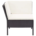 Modulaire tuin loungeset met gepoedercoat stalen frame voor ultiem comfort - Zwart en wit - Tuinsets