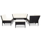Modulaire tuin loungeset met gepoedercoat stalen frame voor ultiem comfort - Zwart en wit - Tuinsets