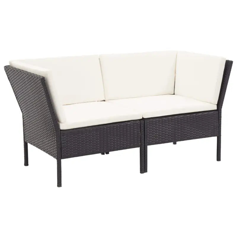 Modulaire tuin loungeset met gepoedercoat stalen frame voor ultiem comfort - Zwart en wit - Tuinsets