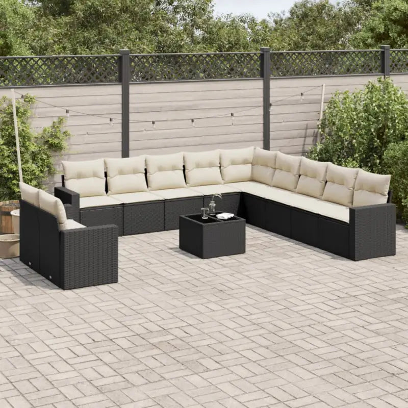 Modulaire tuinbank grijs materiaal met waterdichte tas en gepoedercoat staal - Zwart en crème / 1 / Met tafel