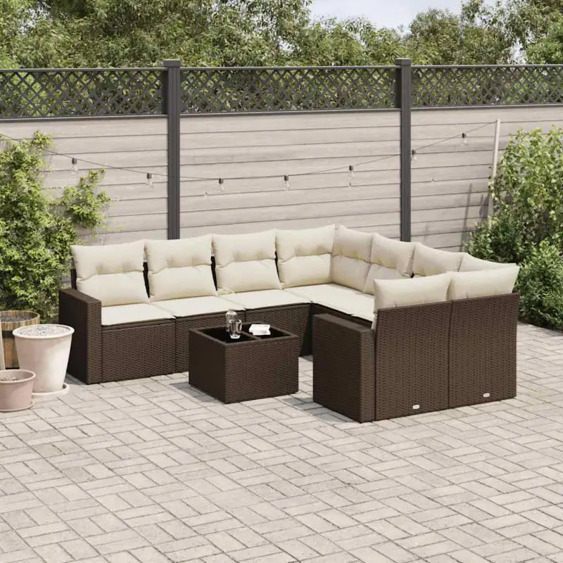 Modulaire tuinbank in beige materiaal met gepoedercoat staal - Bruin en crème / 1 - Modulaire tuinbanken