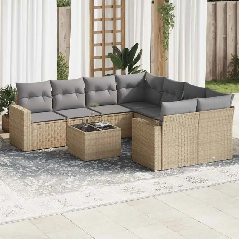 Modulaire tuinbank in beige materiaal met gepoedercoat staal - Beige en grijs / 1 - Modulaire tuinbanken