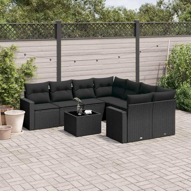 Modulaire tuinbank in beige materiaal met gepoedercoat staal - Zwart / 1 - Modulaire tuinbanken