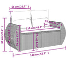 Modulaire tuinbank in grijs materiaal met gepoedercoat staal afmetingen - Modulaire tuinbanken