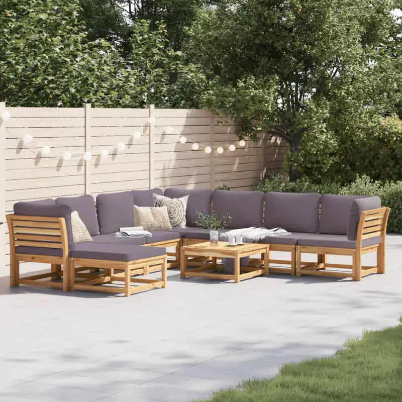 Modulaire tuinbank in massief acaciahout met olieafwerking en comfortabele afmetingen - Grijs / 1 / 3x hoek + 4x midden