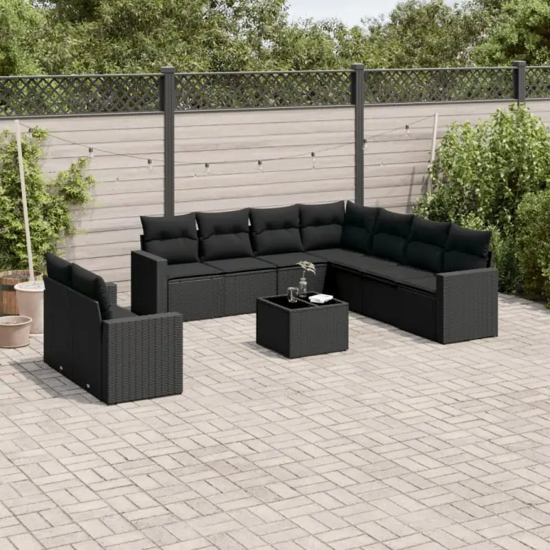 Modulaire tuinbank Loungeset met waterdichte tas en beige gepoedercoat staal - Zwart / 1 / Met tafel - Modulaire