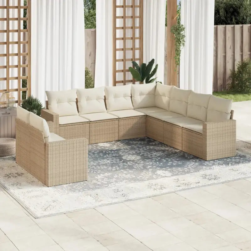 Modulaire tuinbank Loungeset met waterdichte tas en beige gepoedercoat staal - beige en crèmekleurig / 1 / Zonder tafel