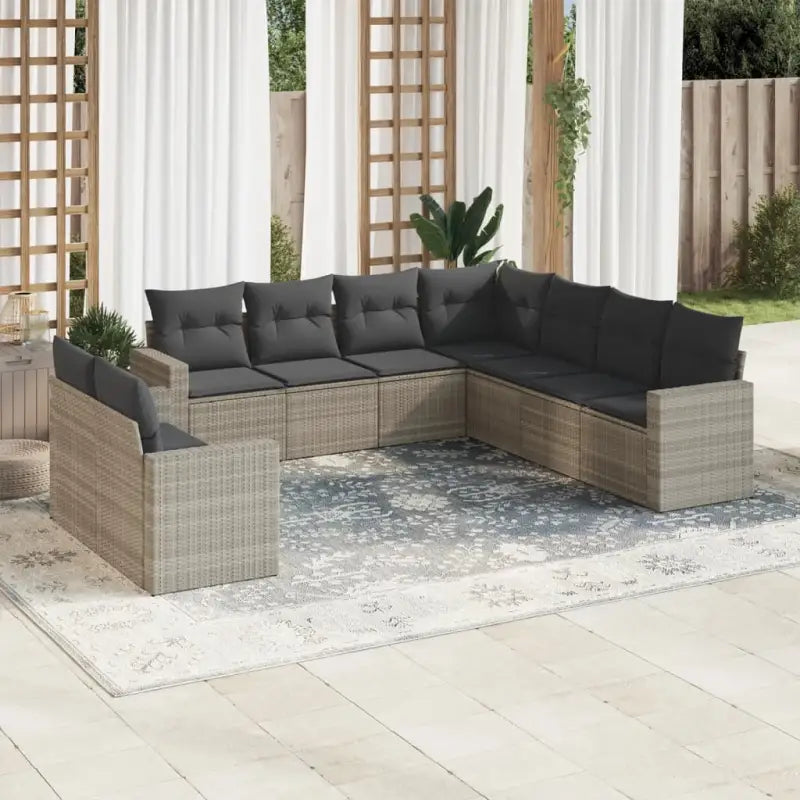Modulaire tuinbank Loungeset met waterdichte tas en beige gepoedercoat staal - Lichtgrijs / 1 / Zonder tafel