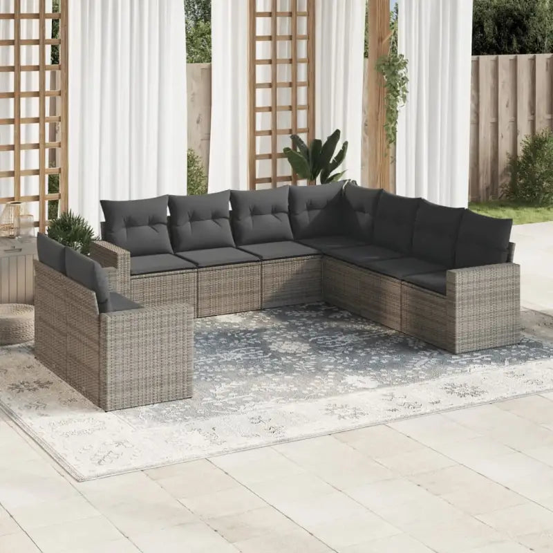 Modulaire tuinbank Loungeset met waterdichte tas en beige gepoedercoat staal - Grijs / 1 / Zonder tafel - Modulaire