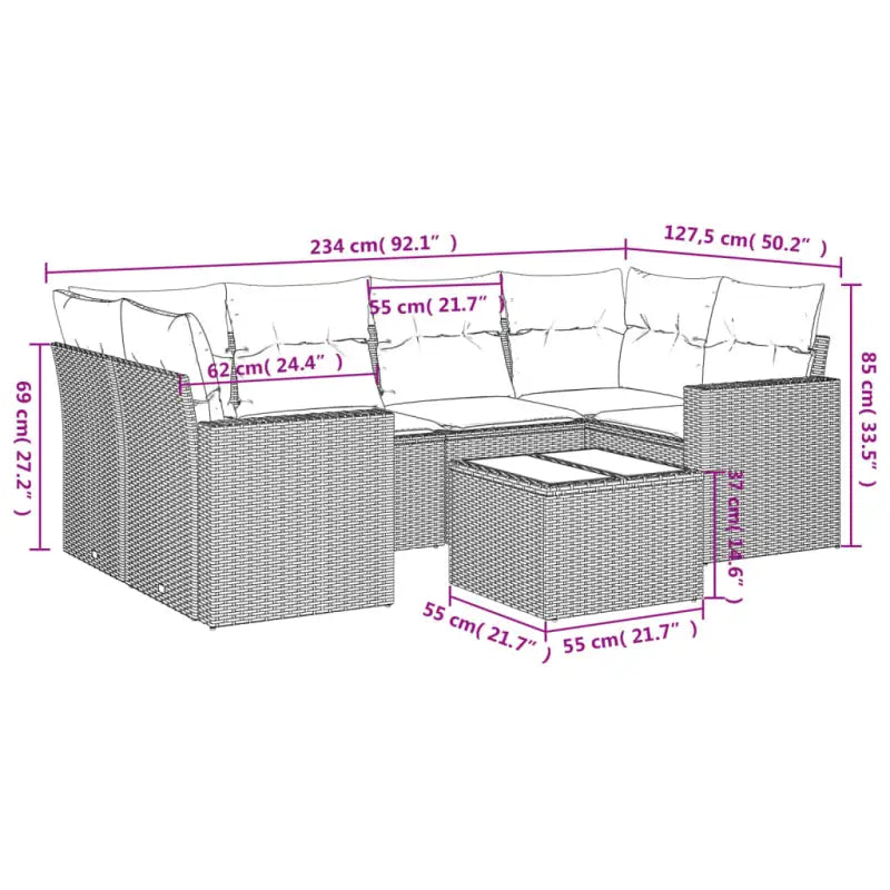 Modulaire tuinbank met beige materiaal en gepoedercoat staal afmetingen - Modulaire tuinbanken