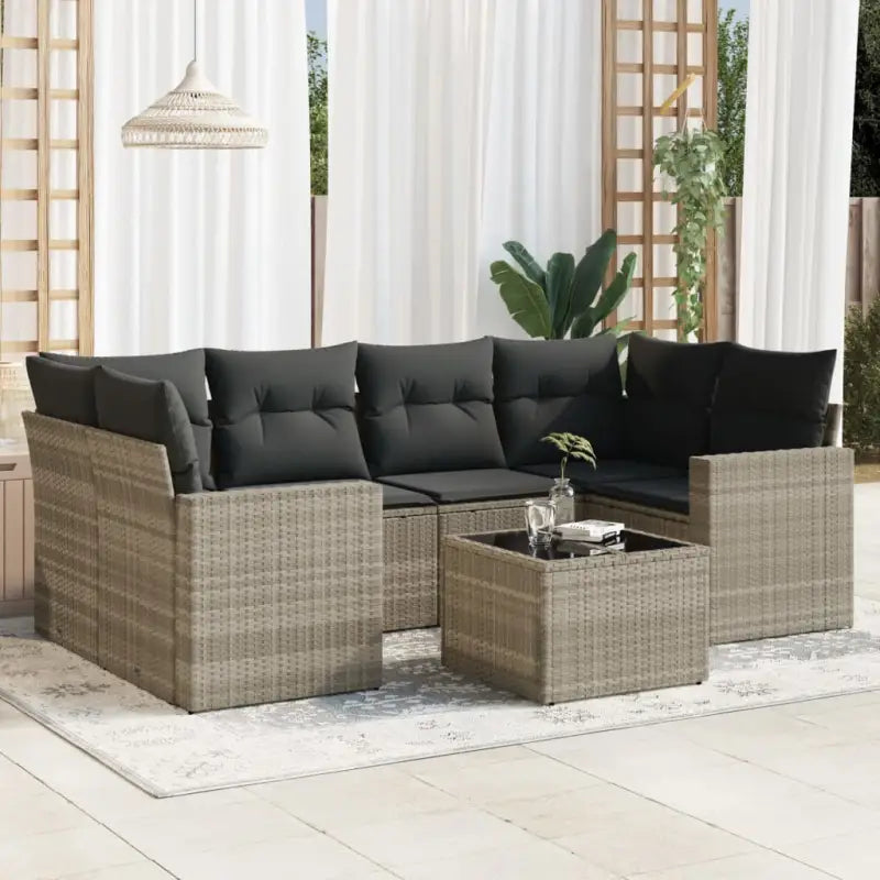 Modulaire tuinbank met beige materiaal en gepoedercoat staal afmetingen - Lichtgrijs / 1 - Modulaire tuinbanken
