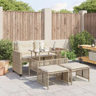 Modulaire tuinbank met beige materiaal en gepoedercoat staal afmetingen - beige en crèmekleurig / 4 - Modulaire