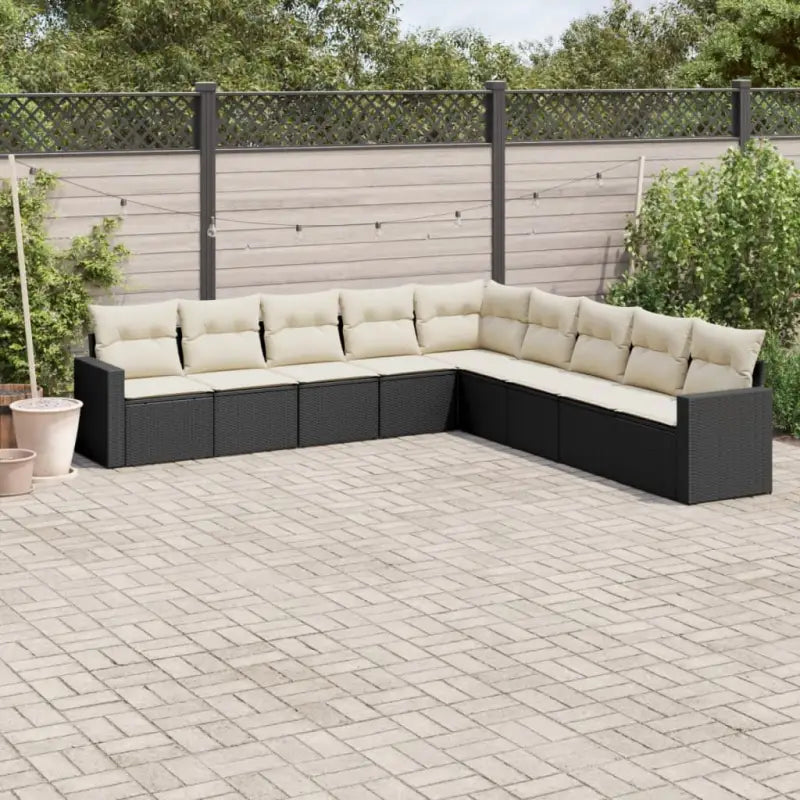 Modulaire tuinbank met beige materiaal en gepoedercoat staal afmetingen - Zwart en crème / 1 / Zonder tafel - Modulaire