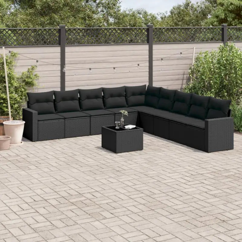 Modulaire tuinbank met beige materiaal en gepoedercoat staal afmetingen - Zwart / 1 / Met tafel - Modulaire tuinbanken