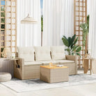 Modulaire tuinbank met beige materiaal en gepoedercoat staal afmetingen - beige en crèmekleurig / 1 - Modulaire