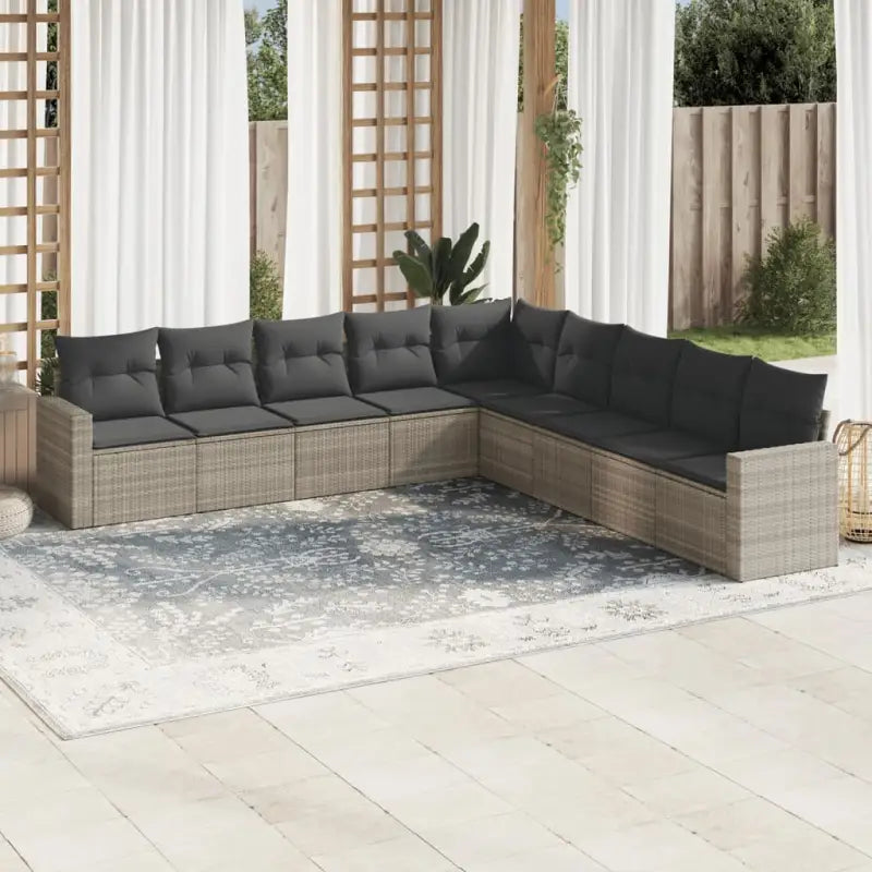 Modulaire tuinbank met beige materiaal en gepoedercoat staal afmetingen - Lichtgrijs / 1 / Zonder tafel - Modulaire