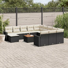 Modulaire tuinbank met beige materiaal en gepoedercoat staal afmetingen - Zwart en crème / 13 - Modulaire tuinbanken