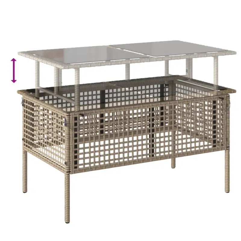 Modulaire tuinbank met beige materiaal en gepoedercoat staal afmetingen - Modulaire tuinbanken